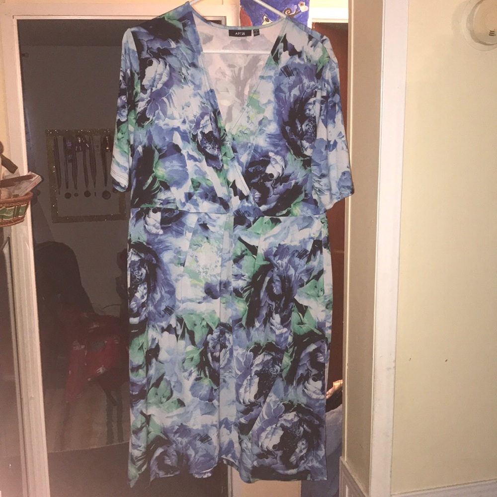 Floral faux wrap dress
